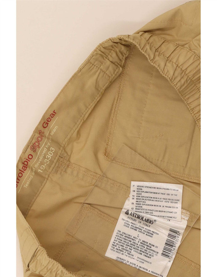Astrolabio Mens Chino Shorts Grande W34 Poliéster Bege