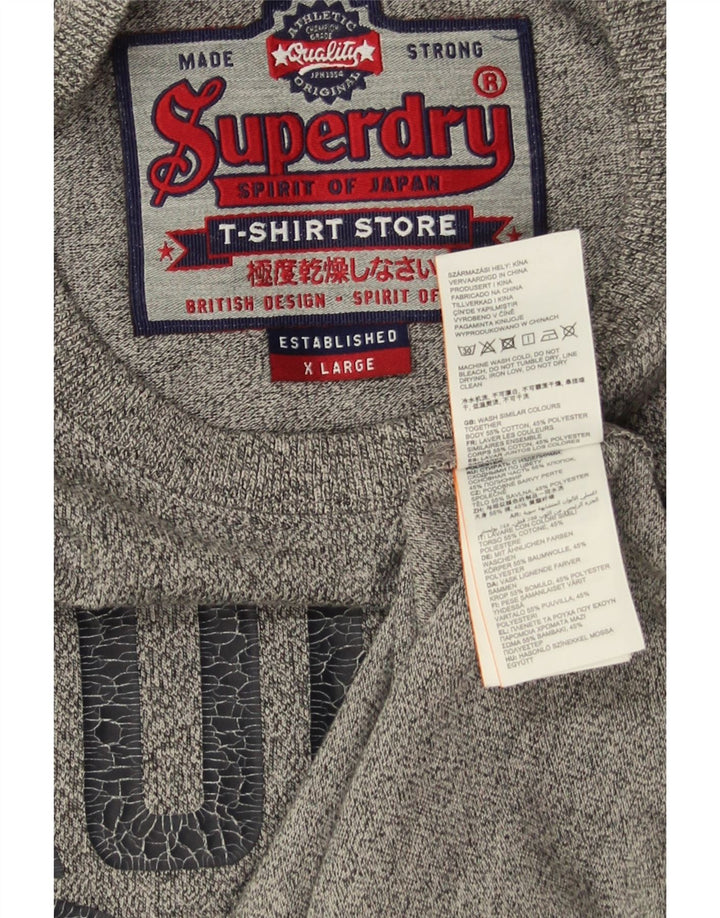 Camiseta masculina Superdry XL cinza manchada