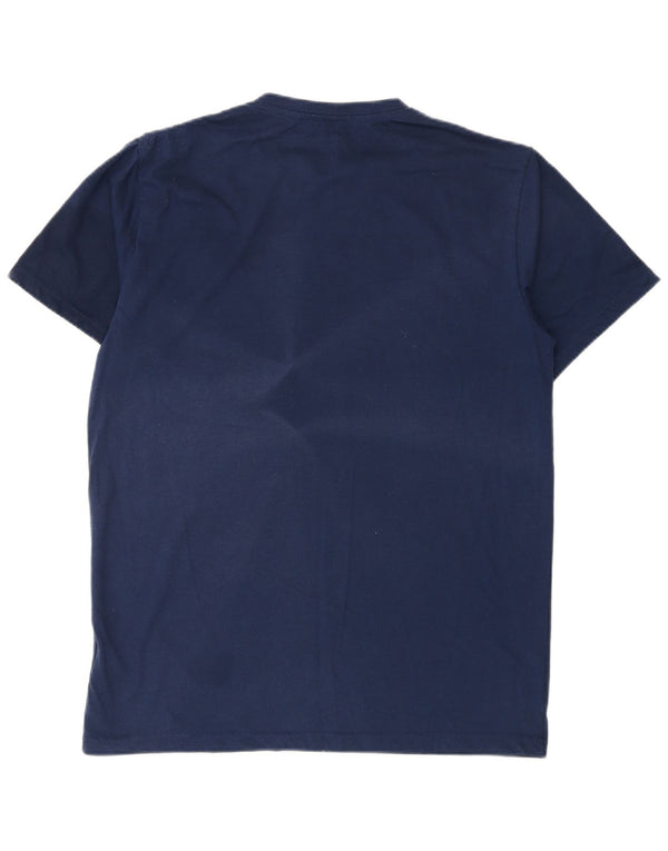 Camiseta gráfica masculina Jack & Jones grande algodão azul marinho
