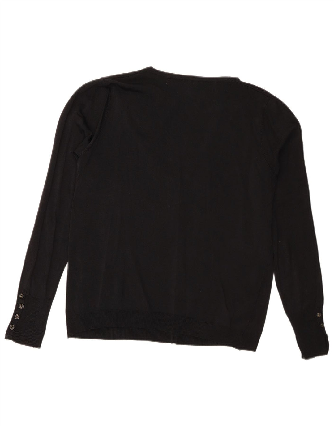 Zara Top Cardigan Feminino Básico UK 14 Grande Viscose Preta