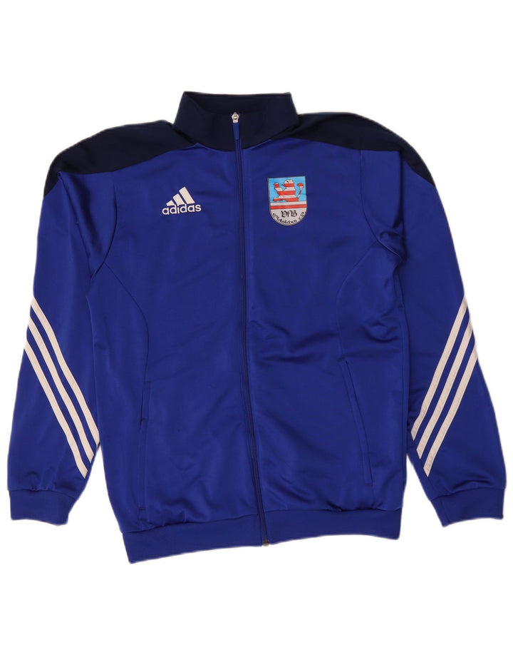 Adidas Mens Graphic Tracksuit Top Jacket Pequeno Azul Colorblock Poliéster