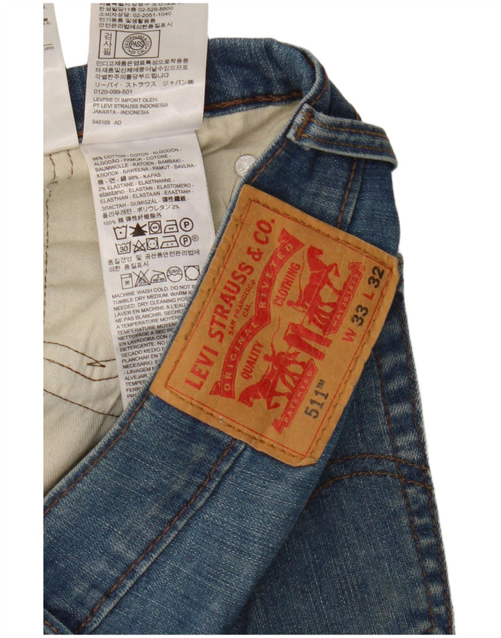 Calça Jeans Levis 511 Slim Masculina W33 L32 Azul Algodão