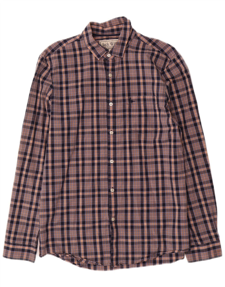 Camisa masculina Jack Wills Classic Fit algodão xadrez azul médio