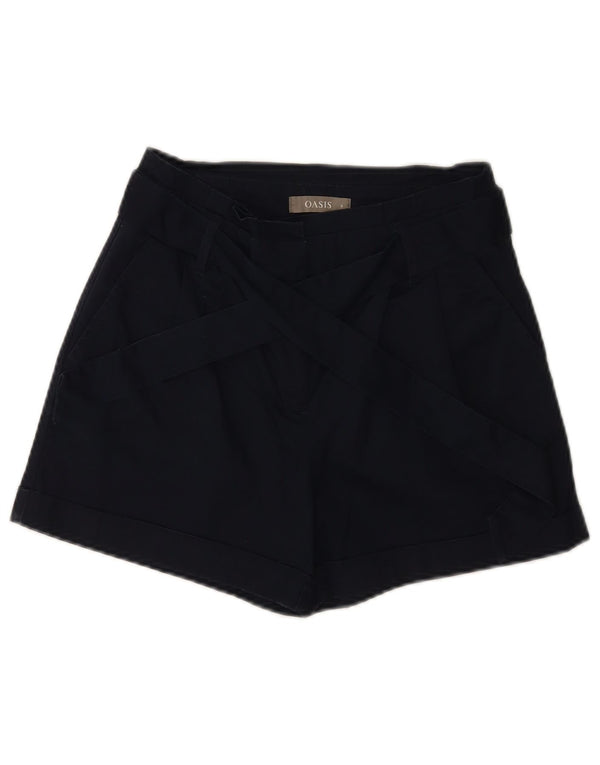 Shorts feminino Oasis Pegged casual UK 8 pequeno W26 algodão azul marinho