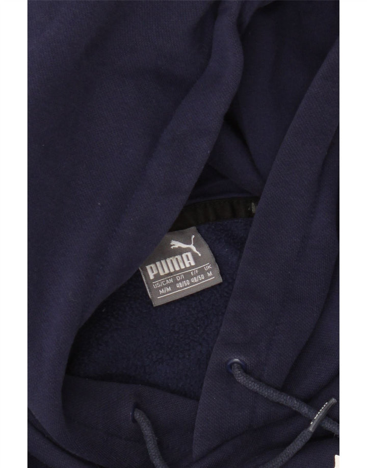Puma masculino gráfico moletom com capuz médio algodão azul marinho