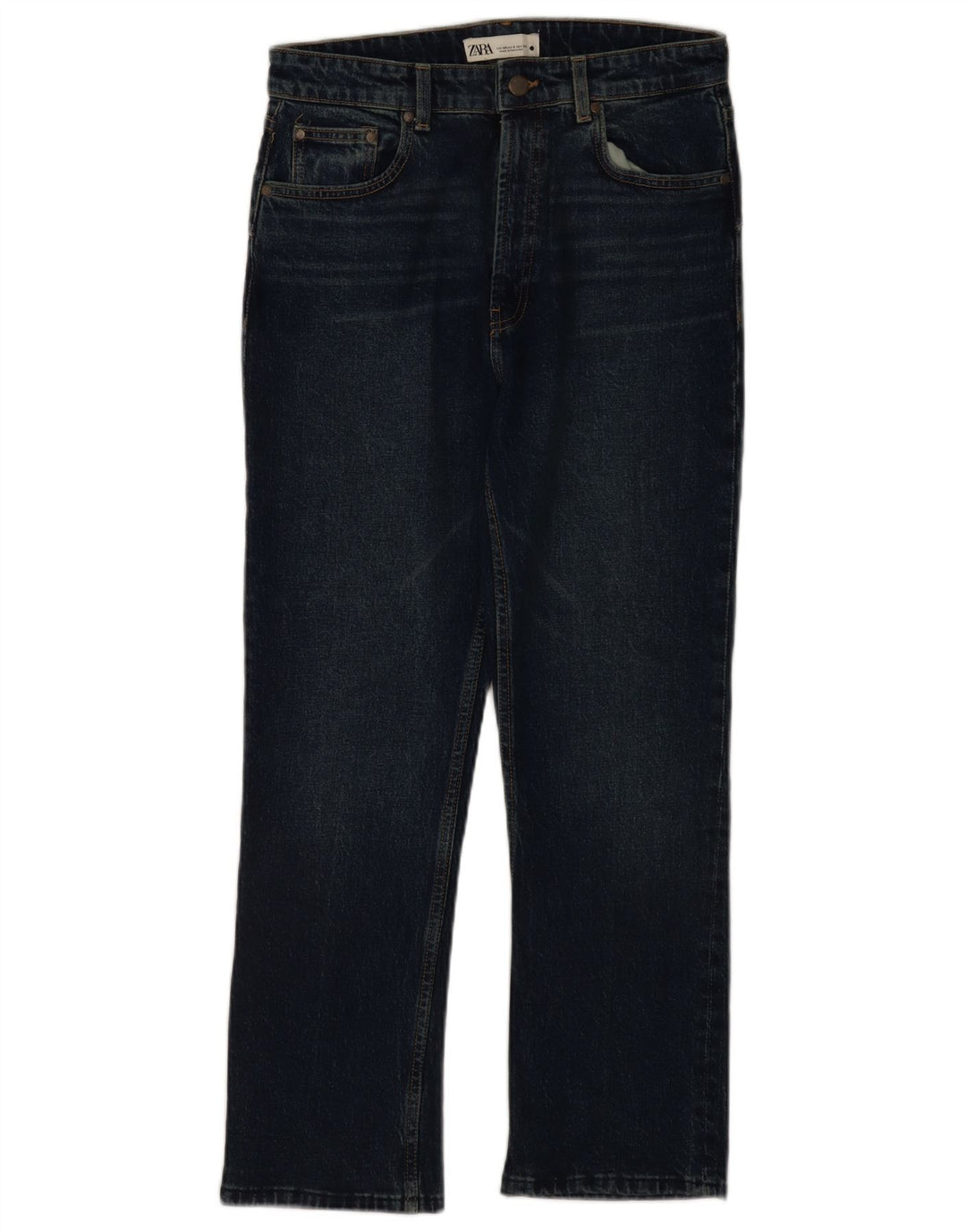 Calça jeans reta feminina Zara EU 40 médio W30 L28 azul marinho
