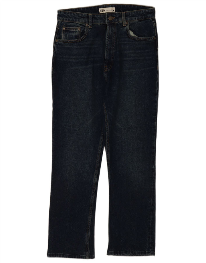 Calça jeans reta feminina Zara EU 40 médio W30 L28 azul marinho