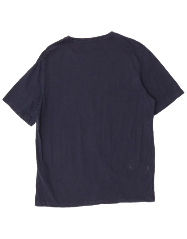 Camiseta gráfica masculina Jack & Jones grande algodão azul marinho
