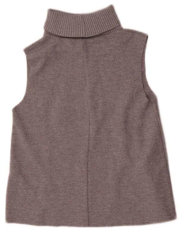 Zara Womens Vest Tank Top UK 10 Pequeno Poliéster Cinza