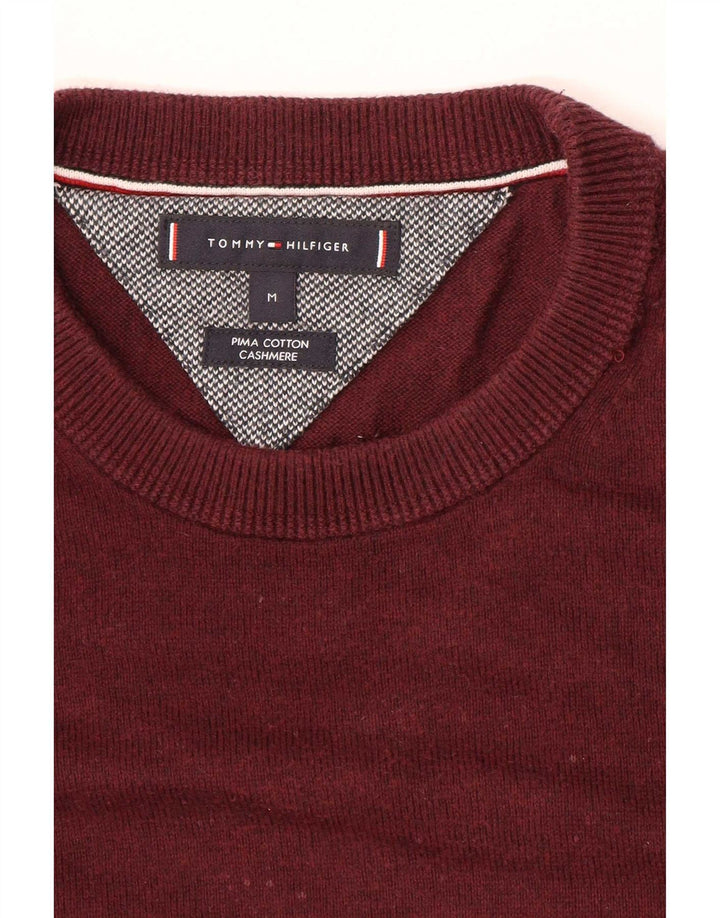 Suéter masculino Tommy Hilfiger com gola redonda e algodão marrom médio