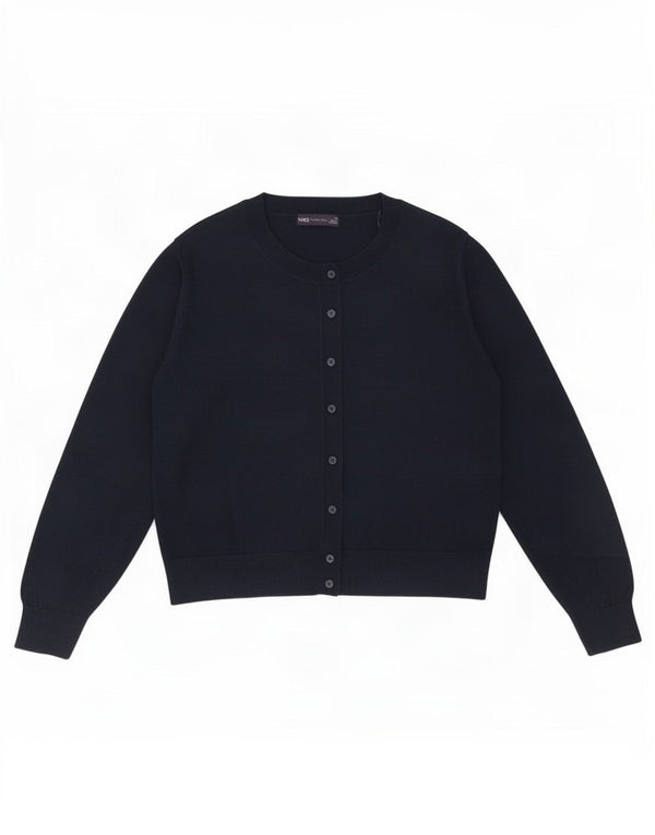 Suéter cardigã feminino Marks & Spencer Reino Unido 22 3XL algodão azul marinho