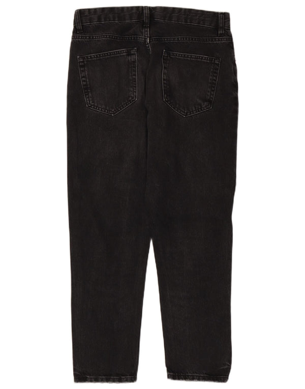 Zara Mens Straight Jeans EU 38 Pequeno W30 L27 Algodão Preto