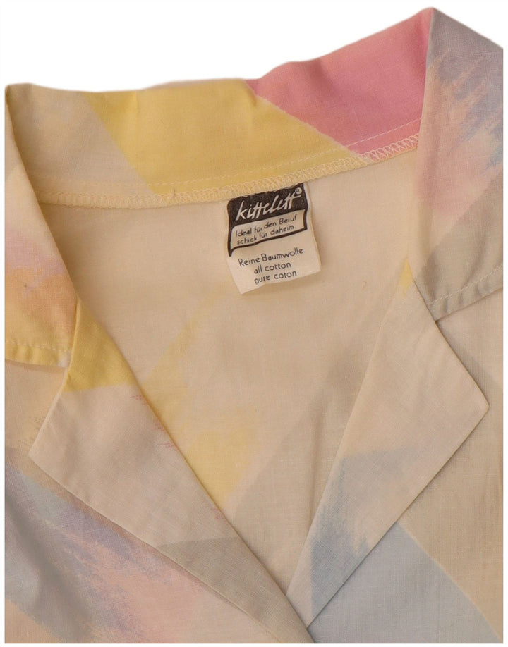 Vestido vintage feminino linha A UK 14 médio listrado multicolorido