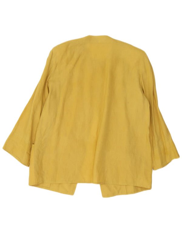 Jaqueta blazer vintage feminina com 1 botão Reino Unido 16 grande amarelo