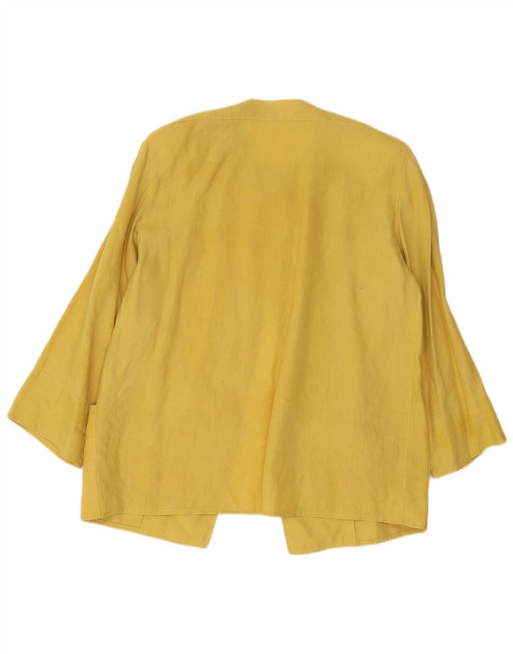 Jaqueta blazer vintage feminina com 1 botão Reino Unido 16 grande amarelo