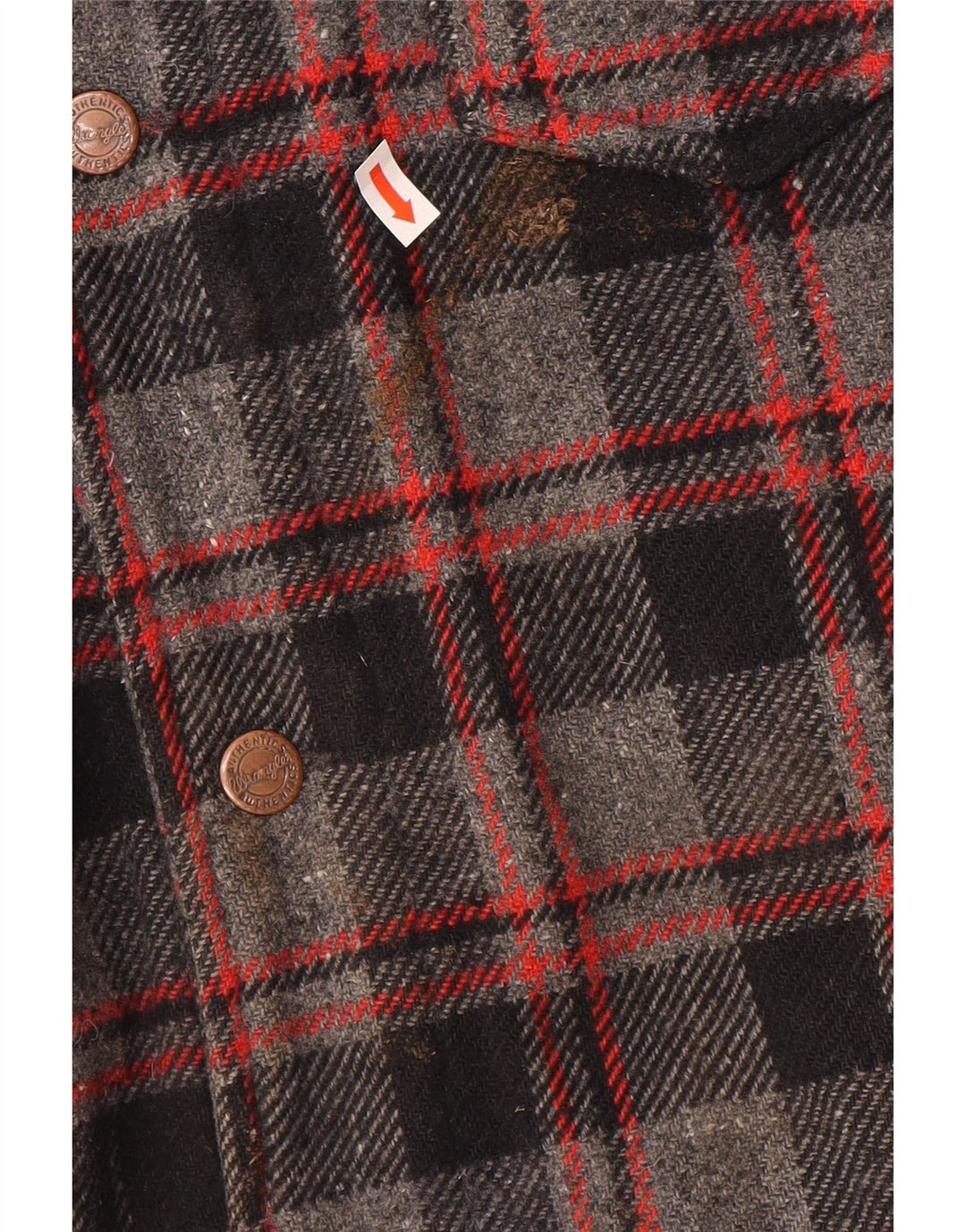 Jaqueta bomber masculina Wrangler UK 42 XL cinza xadrez lã