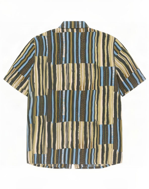 Blusa feminina Cherie de manga curta IT 48 XL seda listrada multicolorida