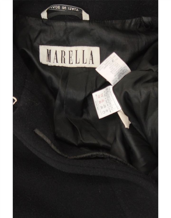 Sobretudo feminino Marella UK 12 lã virgem preta média