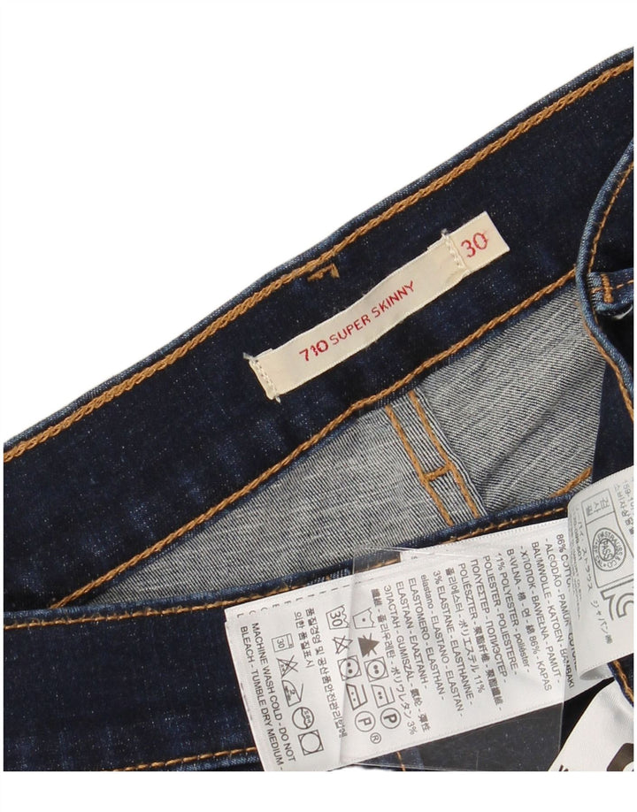 Calça jeans feminina LEVI'S 710 Super Skinny W30 L32 azul marinho algodão