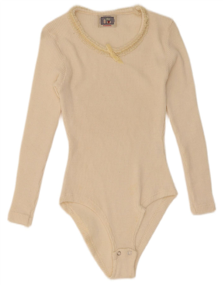 Body feminino Compagnie de manga comprida UK 12 médio off white