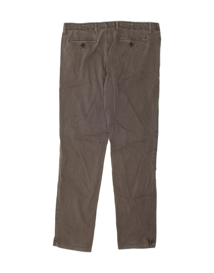 TOMMY HILFIGER Mens Slim Chino Trousers W34 L32 Grey Cotton Vintage Tommy Hilfiger and Second-Hand Tommy Hilfiger from Messina Hembry 