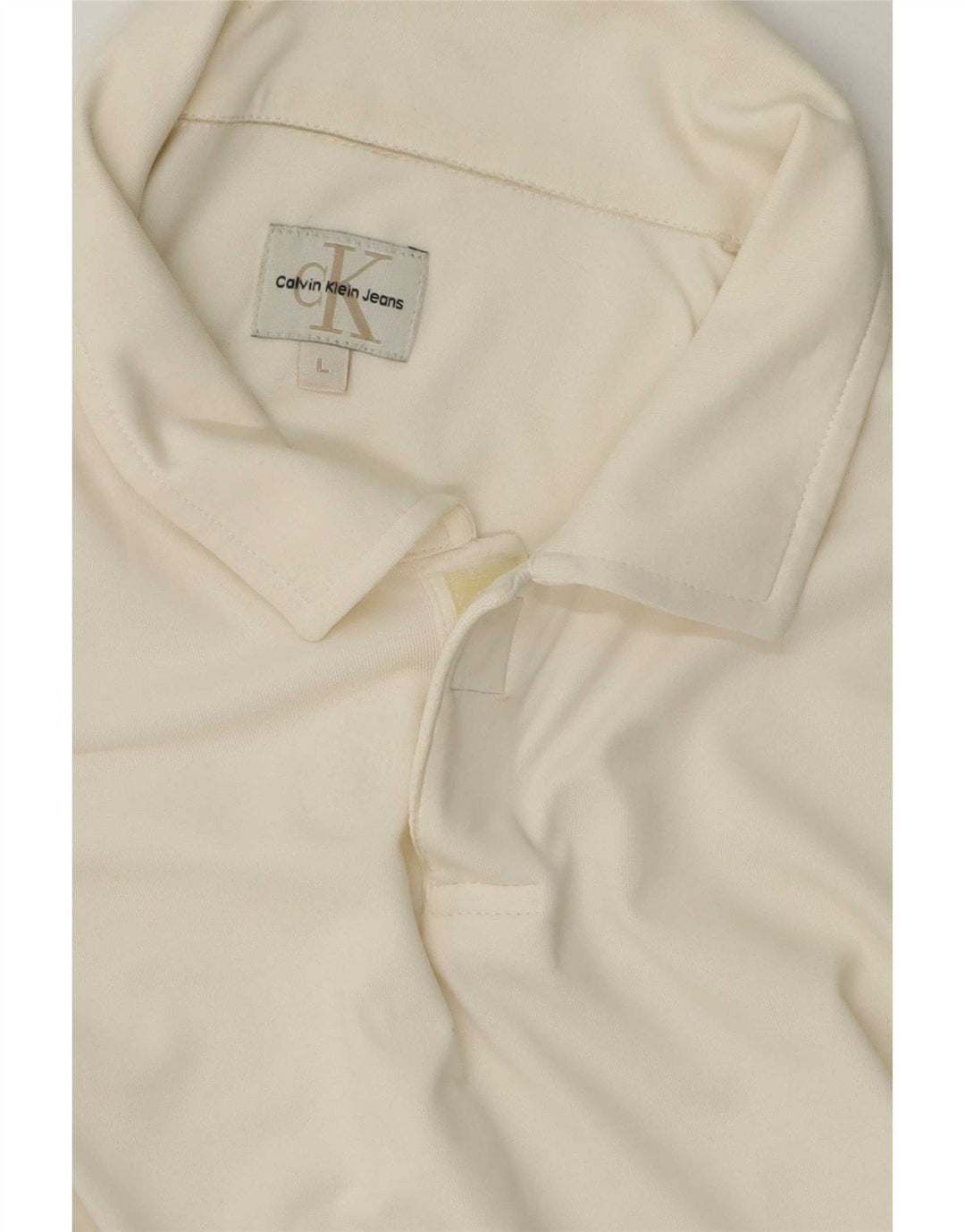 Calvin Klein Jeans Camisa polo masculina grande branca