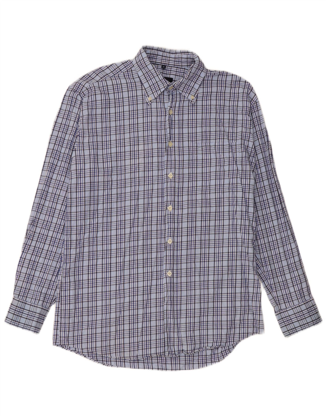 Camisa masculina Daniel Hechter algodão xadrez azul médio