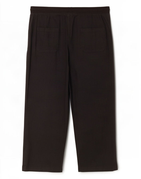 Marks & Spencer Womens Straight Chino Trousers UK 14 Large W34 L29 Black