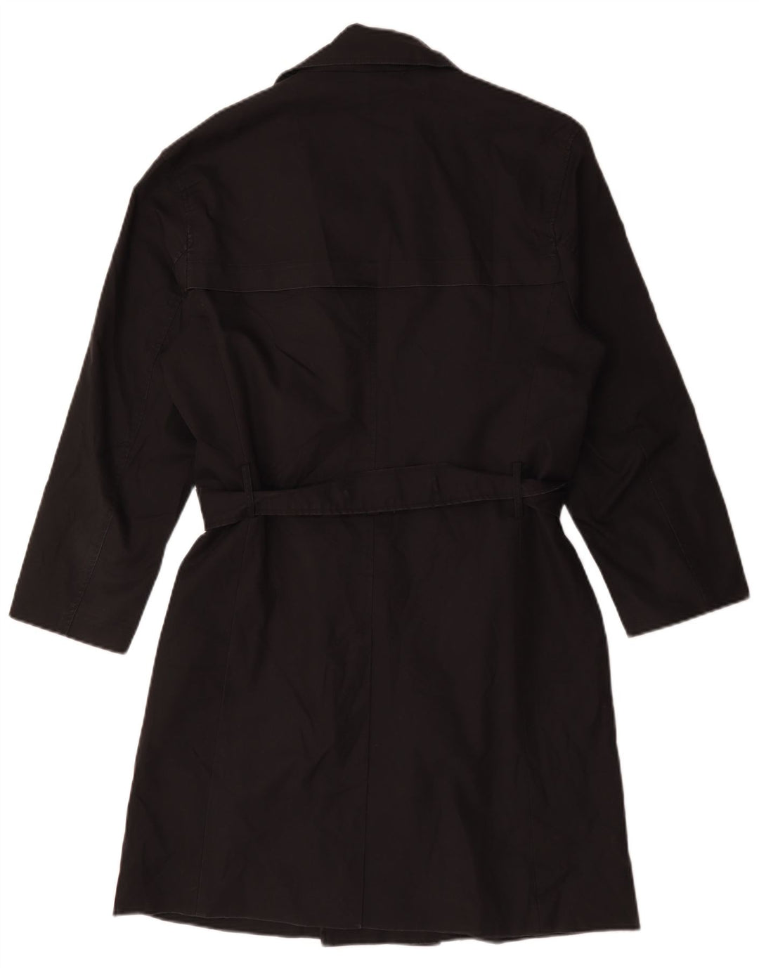 Zara Mens Trench Coat UK 38 Médio Preto Poliéster