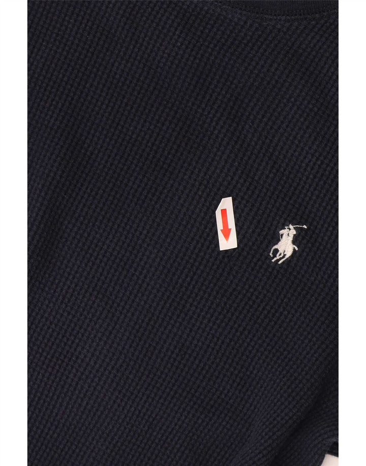 Top masculino Polo Ralph Lauren manga comprida médio algodão azul marinho