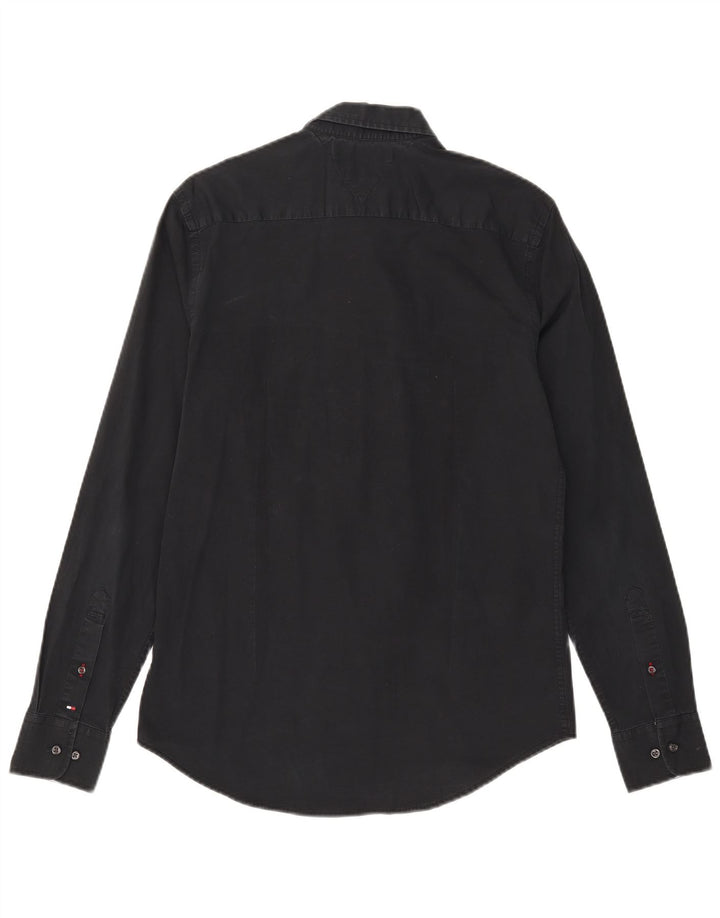 Camisa masculina Tommy Hilfiger média preta algodão