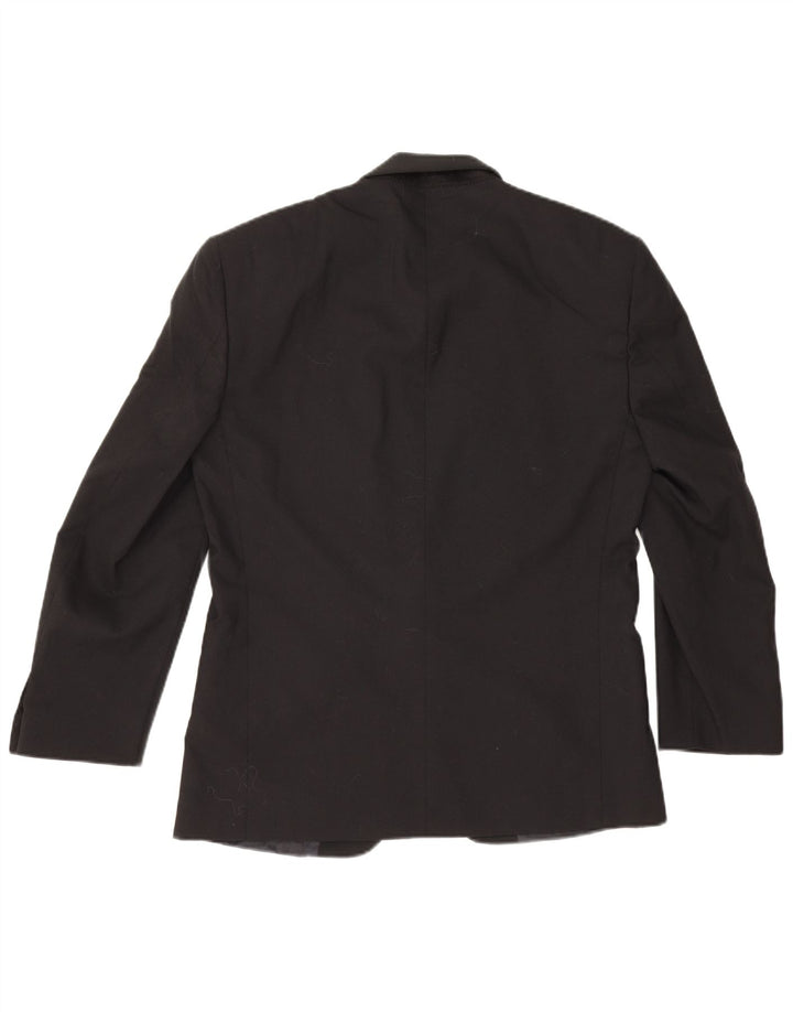 Jaqueta blazer masculina vintage com 1 botão IT 48 lã virgem preta média clássica