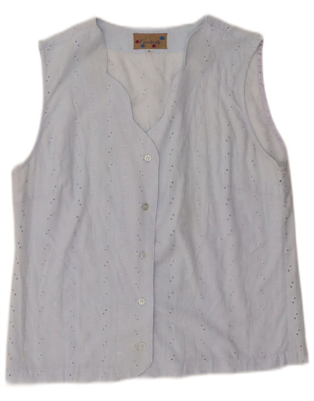 Blusa feminina sem mangas Criatividade Reino Unido 14 grande azul