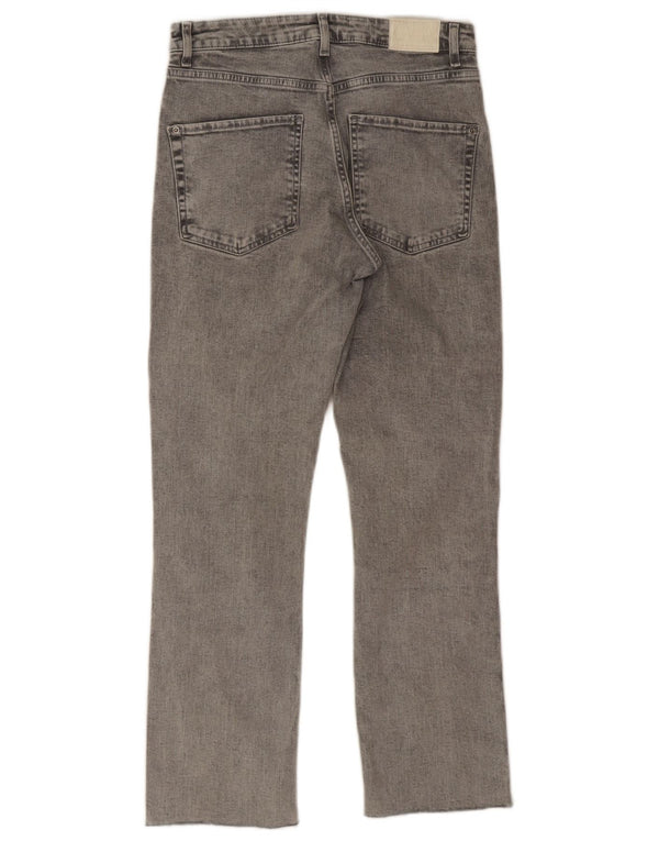 Calça jeans reta feminina Zara EU 36 XS W26 L27 algodão cinza