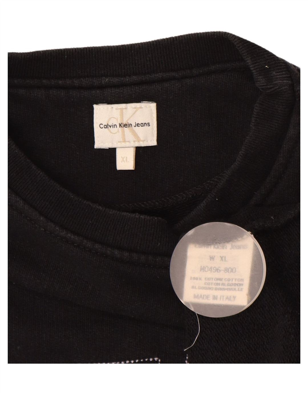 CALVIN KLEIN JEANS Suéter gráfico masculino XL preto