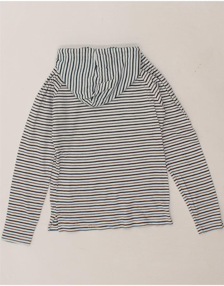 TRESPASS Womens Hoodie Jumper UK 6 XS White Striped Cotton Vintage Trespass and Second-Hand Trespass from Messina Hembry 