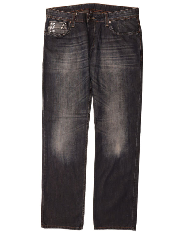 Jeans retos masculinos G-Star W36 L34 algodão azul marinho