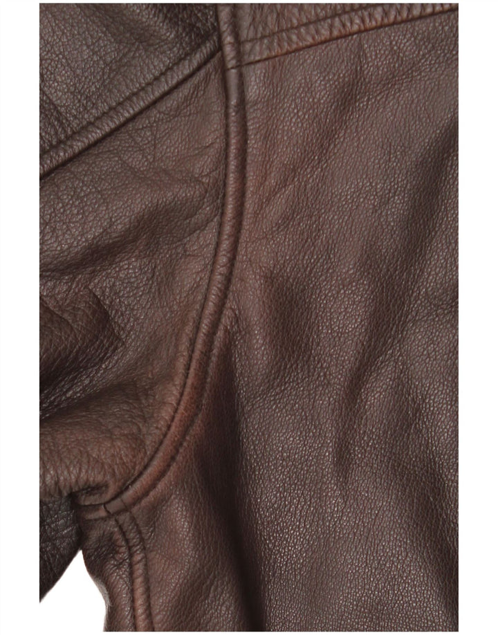Jaqueta de couro masculina Harry&Moore IT 54 2XL couro marrom