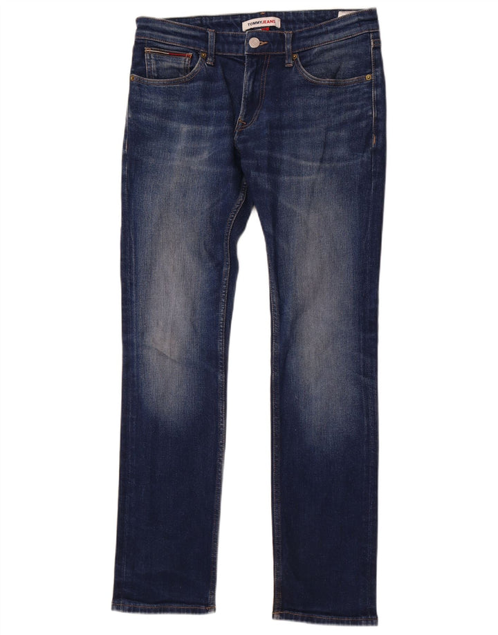 Tommy Hilfiger Masculino Slim Jeans W30 L32 Azul Algodão
