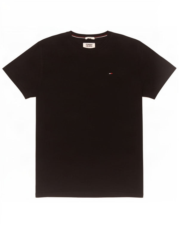 Camiseta masculina Tommy Hilfiger top pequeno algodão preto
