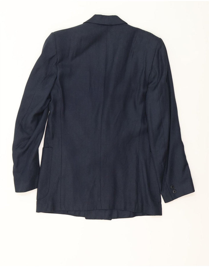 Jaqueta blazer masculina vintage com peito duplo Reino Unido 38 médio azul marinho clássico