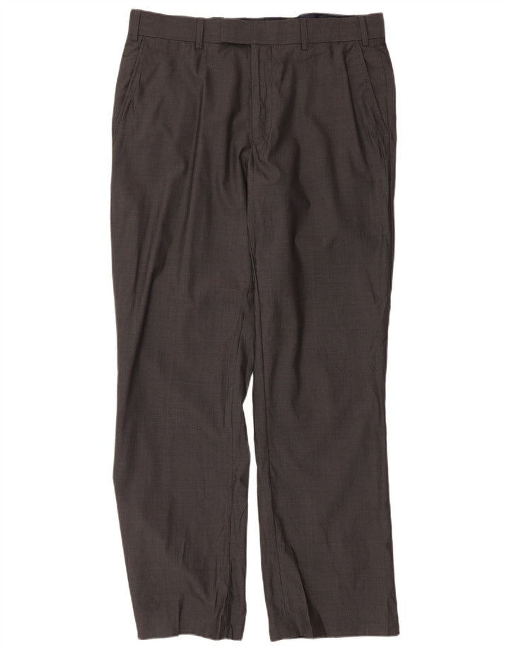 Calça chino reta masculina Ted Baker W34 L29 cinza