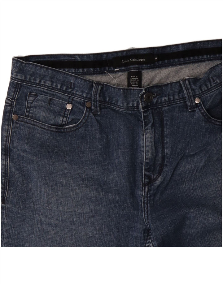 Calça jeans reta masculina CALVIN KLEIN W34 L30 algodão azul