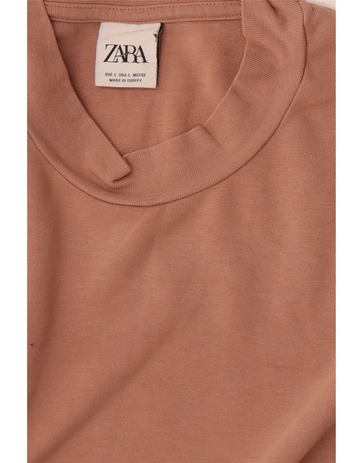 Zara Top masculino manga comprida grande marrom
