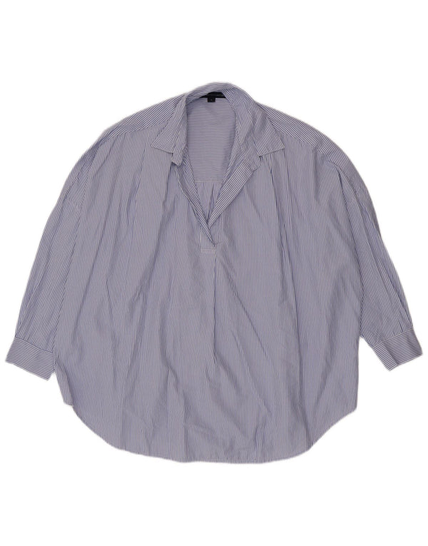 Camisa pulôver feminina French Connection Reino Unido 14 risca de giz azul médio