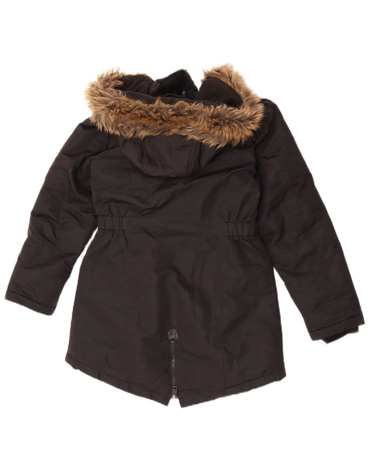 Jaqueta Parka com capuz para meninas Diesel 9-10 anos poliéster preto