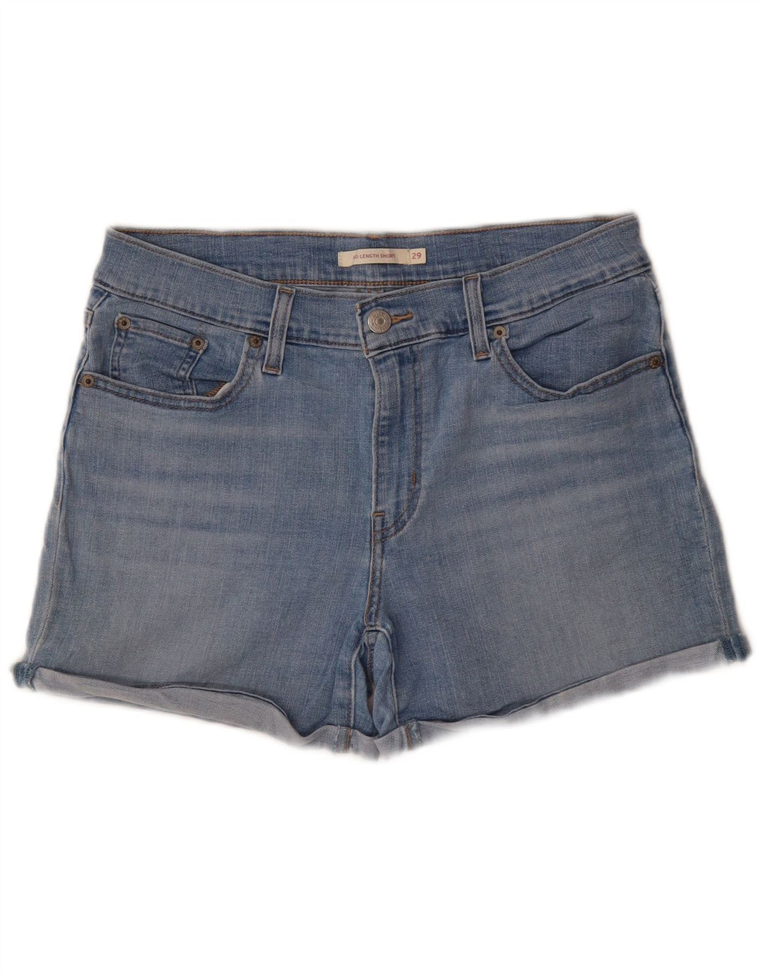 Shorts jeans feminino LEVI'S W29 algodão azul médio