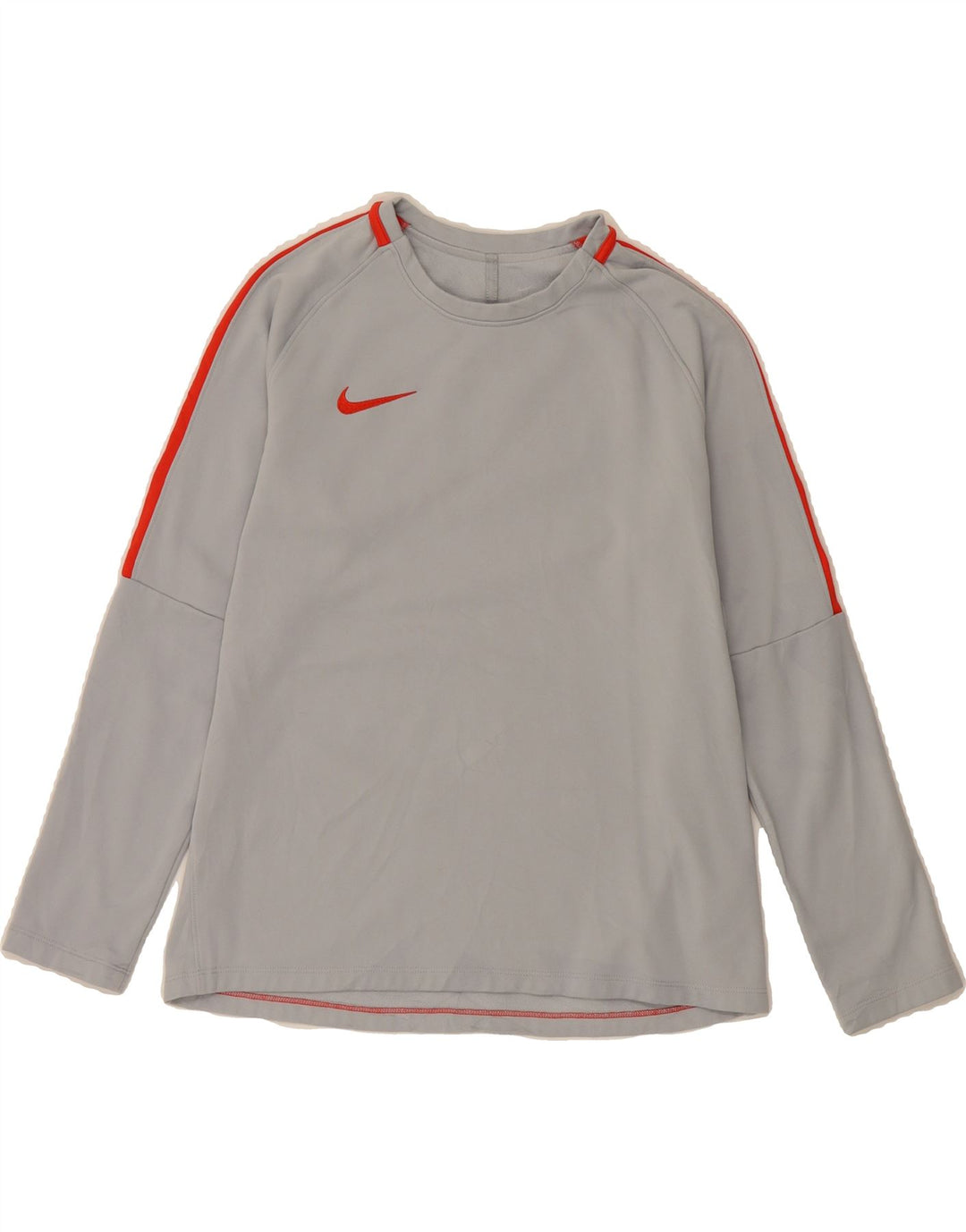 NIKE Feminino Dri Fit Top Manga Longa UK 14 Médio Cinza Poliéster
