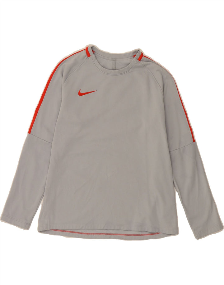 NIKE Feminino Dri Fit Top Manga Longa UK 14 Médio Cinza Poliéster