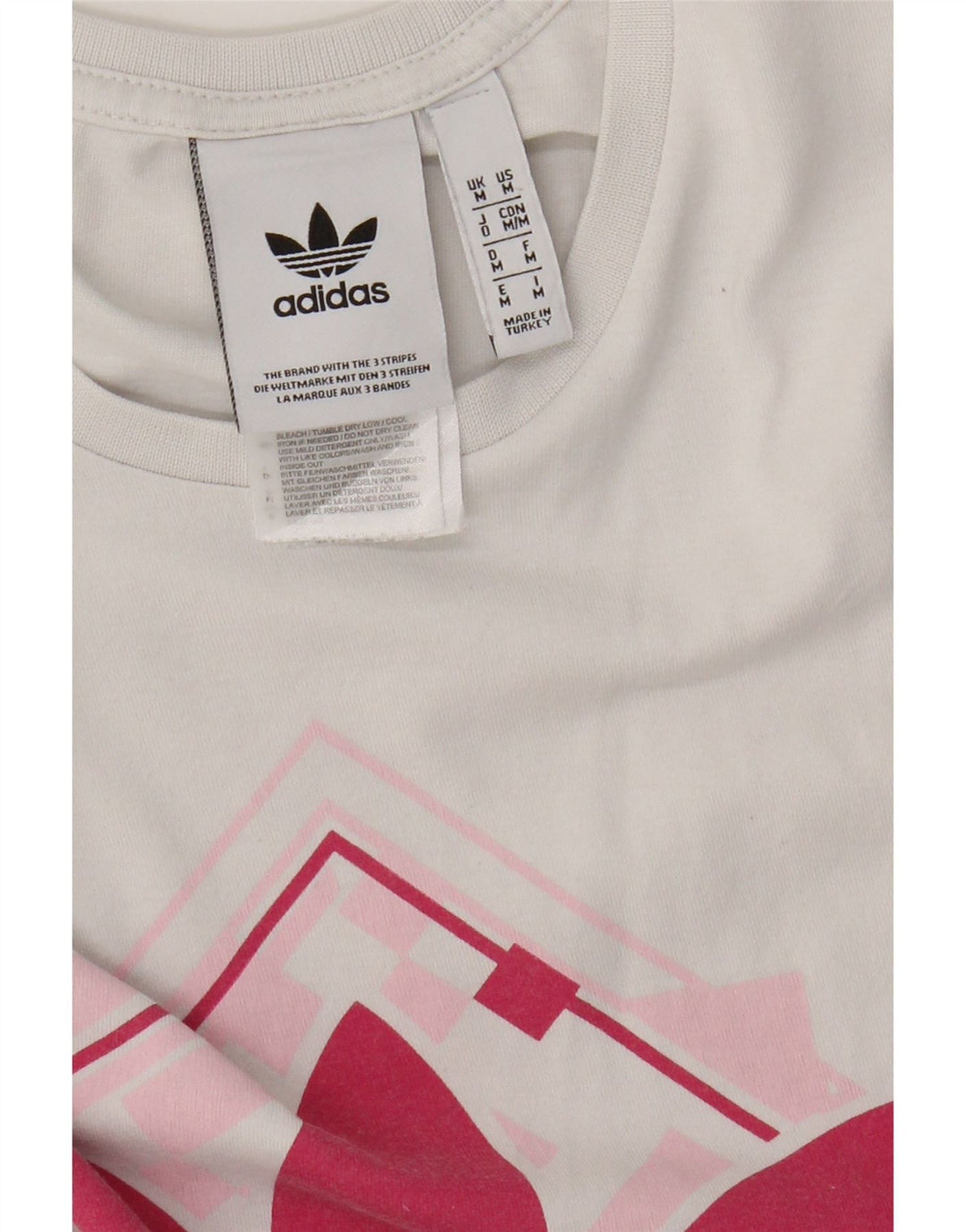 Camiseta Adidas Feminina Graphic Top UK 14 Médio Algodão Branco